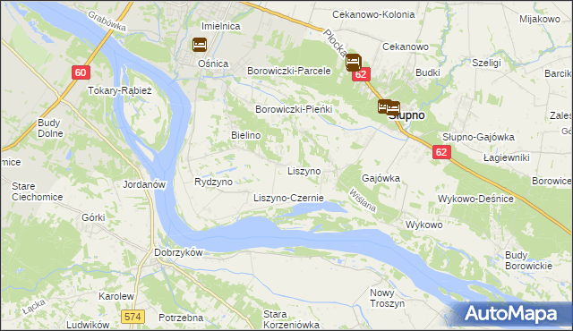 mapa Liszyno, Liszyno na mapie Targeo