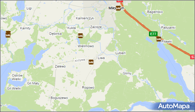 mapa Liwa, Liwa na mapie Targeo