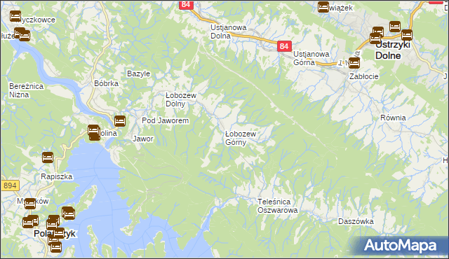 mapa Łobozew Górny, Łobozew Górny na mapie Targeo