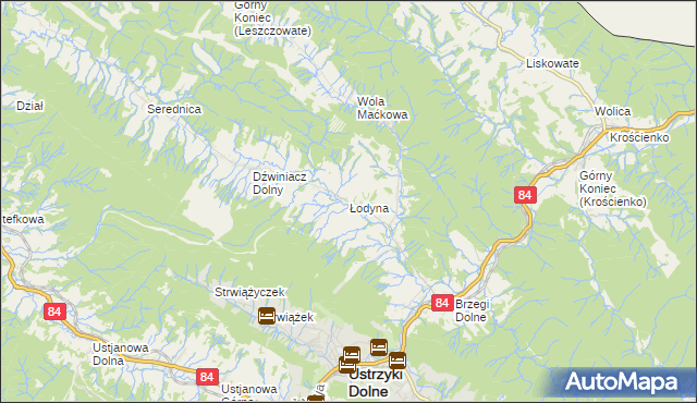 mapa Łodyna, Łodyna na mapie Targeo