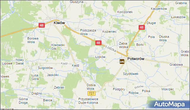 mapa Łojków, Łojków na mapie Targeo