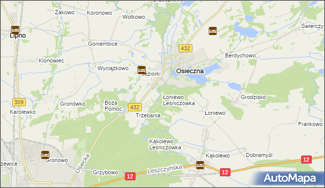 mapa Łoniewo Leśniczówka, Łoniewo Leśniczówka na mapie Targeo