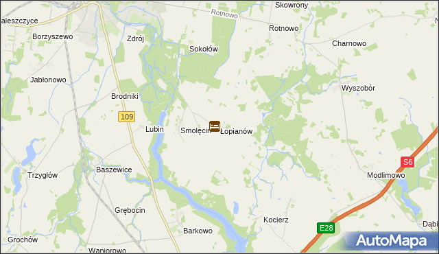 mapa Łopianów, Łopianów na mapie Targeo