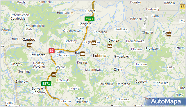 mapa Lubenia, Lubenia na mapie Targeo