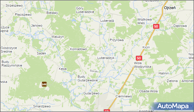 mapa Luberadzyk, Luberadzyk na mapie Targeo