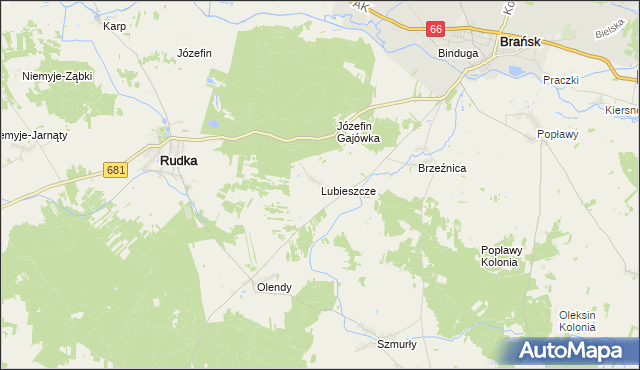 mapa Lubieszcze, Lubieszcze na mapie Targeo
