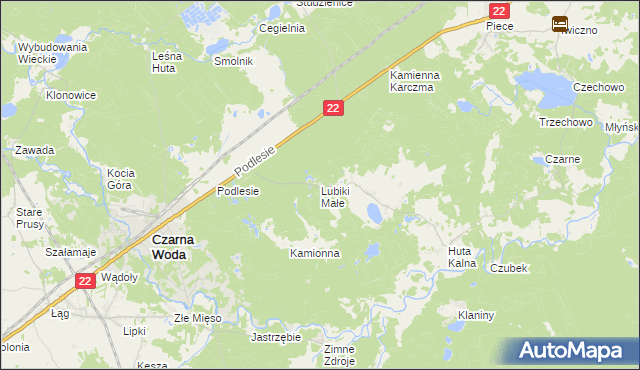 mapa Lubiki Małe, Lubiki Małe na mapie Targeo