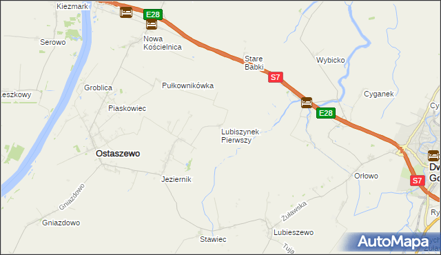 mapa Lubiszynek Pierwszy, Lubiszynek Pierwszy na mapie Targeo