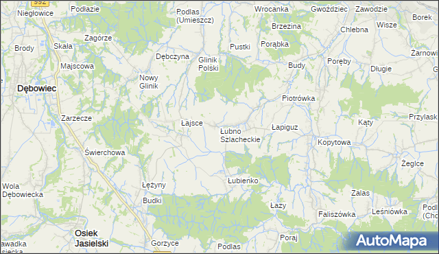 mapa Łubno Szlacheckie, Łubno Szlacheckie na mapie Targeo