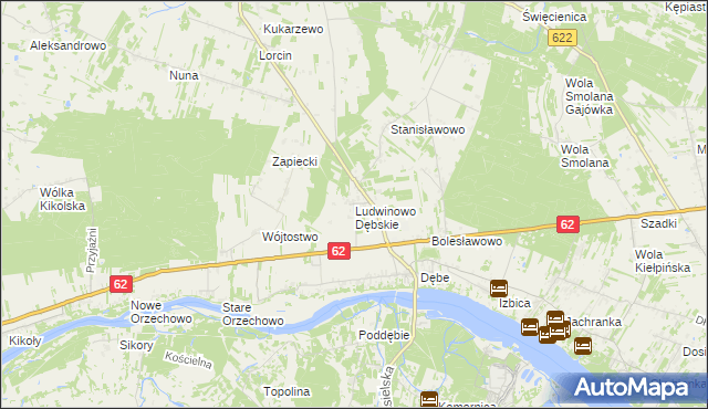 mapa Ludwinowo Dębskie, Ludwinowo Dębskie na mapie Targeo