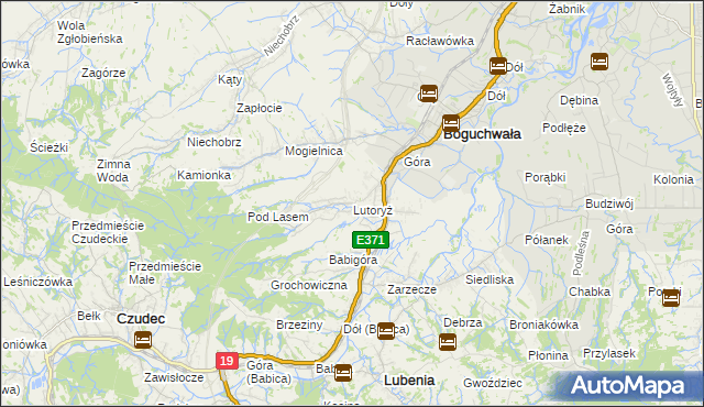 mapa Lutoryż, Lutoryż na mapie Targeo