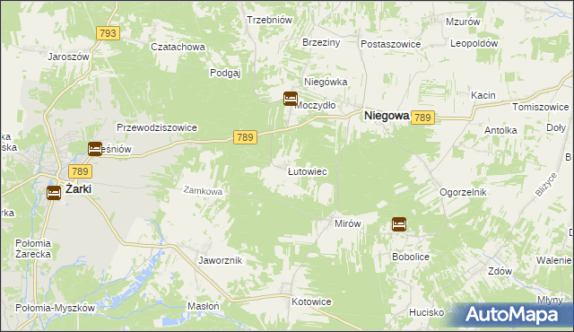 mapa Łutowiec, Łutowiec na mapie Targeo