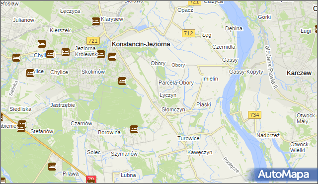 mapa Łyczyn gmina Konstancin-Jeziorna, Łyczyn gmina Konstancin-Jeziorna na mapie Targeo