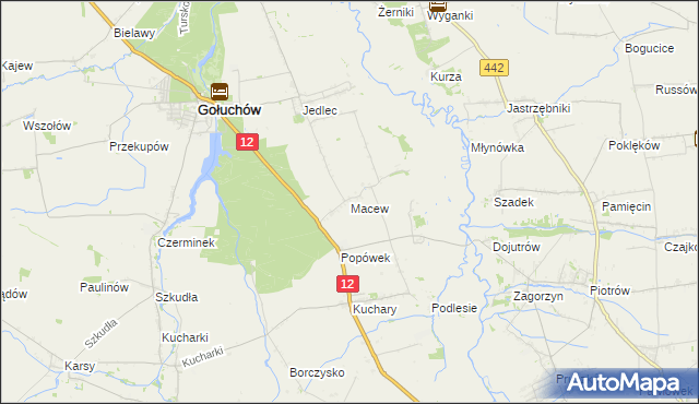 mapa Macew, Macew na mapie Targeo