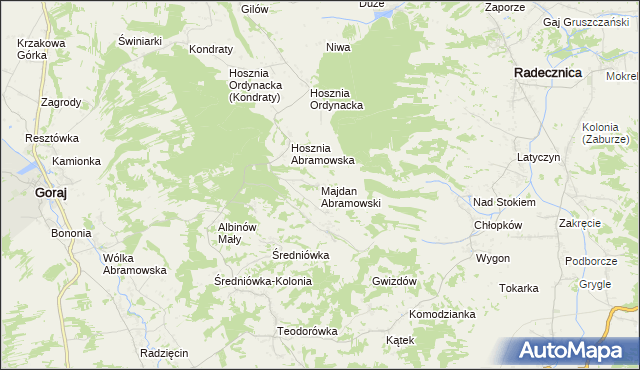 mapa Majdan Abramowski, Majdan Abramowski na mapie Targeo