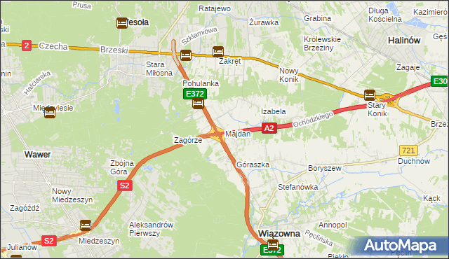 mapa Majdan gmina Wiązowna, Majdan gmina Wiązowna na mapie Targeo
