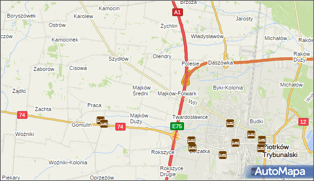 mapa Majków-Folwark, Majków-Folwark na mapie Targeo