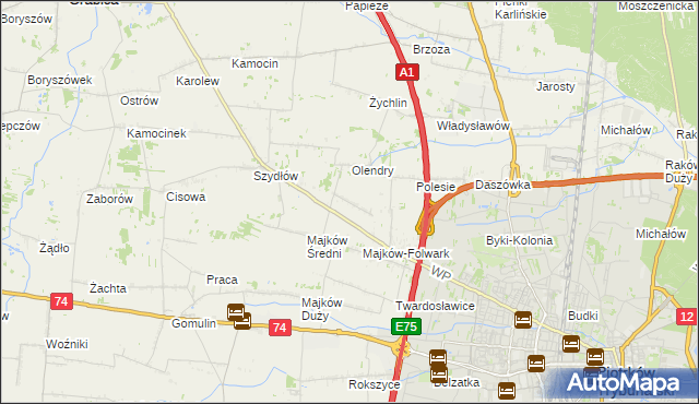 mapa Majków Mały, Majków Mały na mapie Targeo