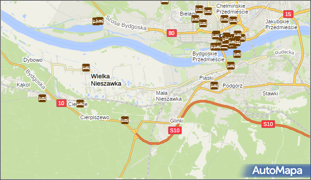 mapa Mała Nieszawka, Mała Nieszawka na mapie Targeo