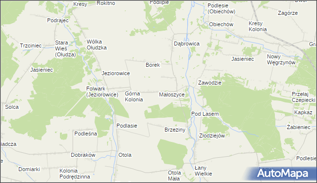 mapa Małoszyce gmina Żarnowiec, Małoszyce gmina Żarnowiec na mapie Targeo