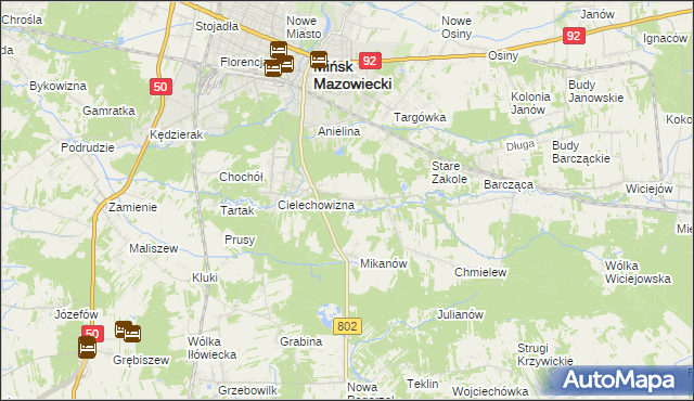 mapa Marianka gmina Mińsk Mazowiecki, Marianka gmina Mińsk Mazowiecki na mapie Targeo