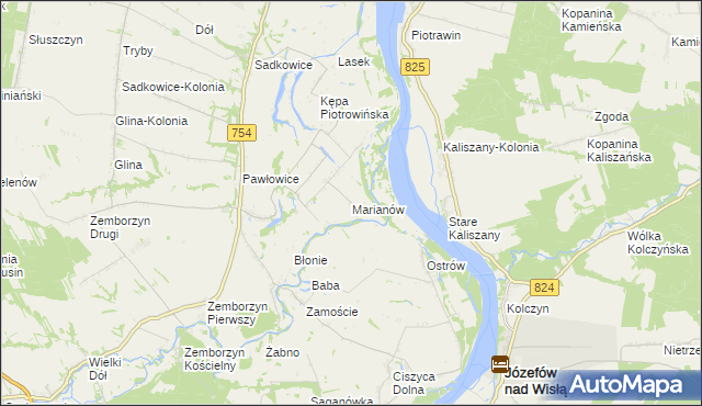 mapa Marianów gmina Solec nad Wisłą, Marianów gmina Solec nad Wisłą na mapie Targeo