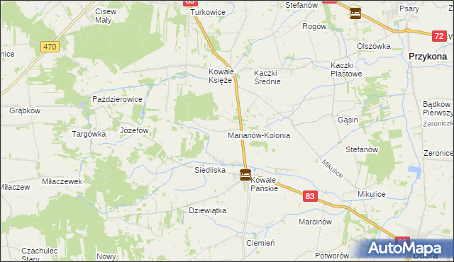 mapa Marianów-Kolonia, Marianów-Kolonia na mapie Targeo