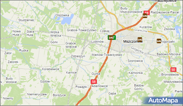 mapa Marków-Towarzystwo, Marków-Towarzystwo na mapie Targeo
