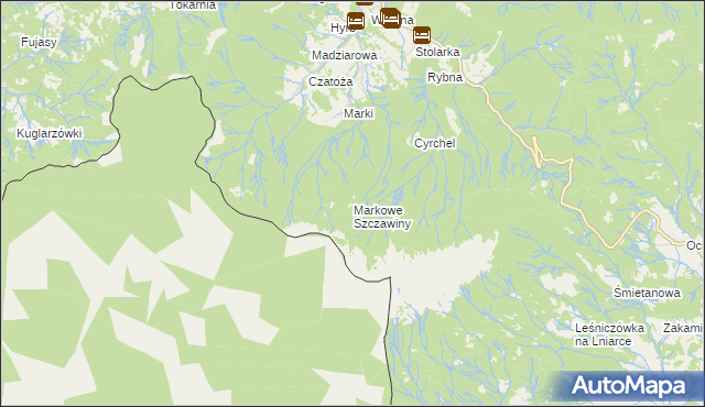 mapa Markowe Szczawiny, Markowe Szczawiny na mapie Targeo