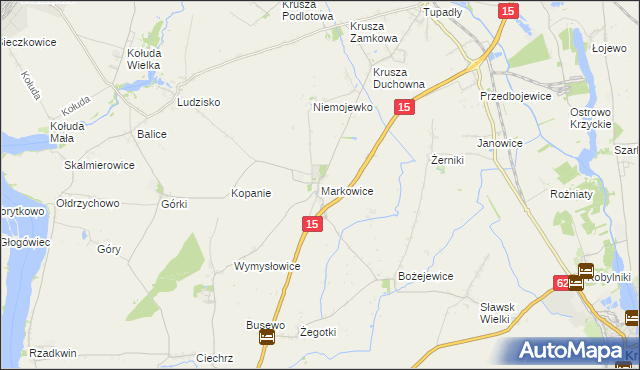 mapa Markowice gmina Strzelno, Markowice gmina Strzelno na mapie Targeo
