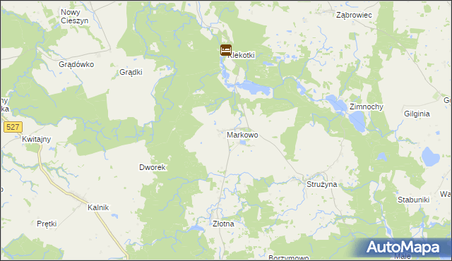 mapa Markowo gmina Morąg, Markowo gmina Morąg na mapie Targeo