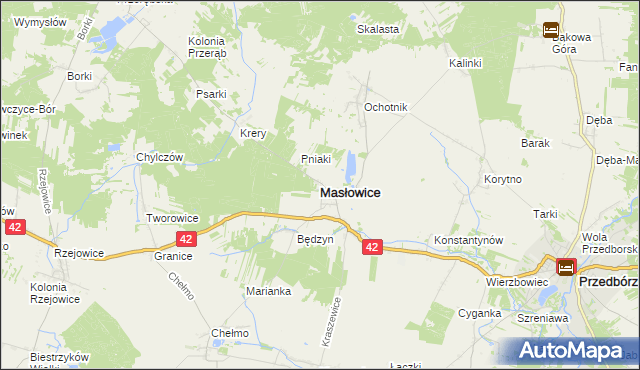 mapa Masłowice powiat radomszczański, Masłowice powiat radomszczański na mapie Targeo