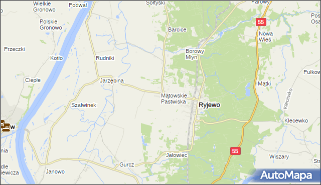 mapa Mątowskie Pastwiska, Mątowskie Pastwiska na mapie Targeo