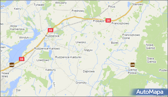 mapa Mątyki, Mątyki na mapie Targeo