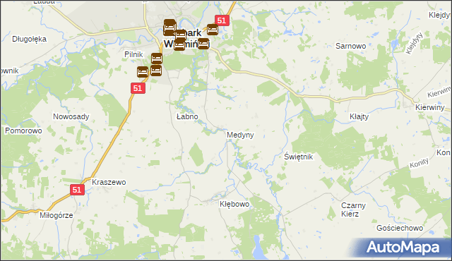 mapa Medyny, Medyny na mapie Targeo