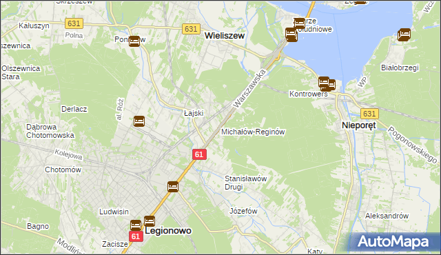 mapa Michałów-Reginów, Michałów-Reginów na mapie Targeo