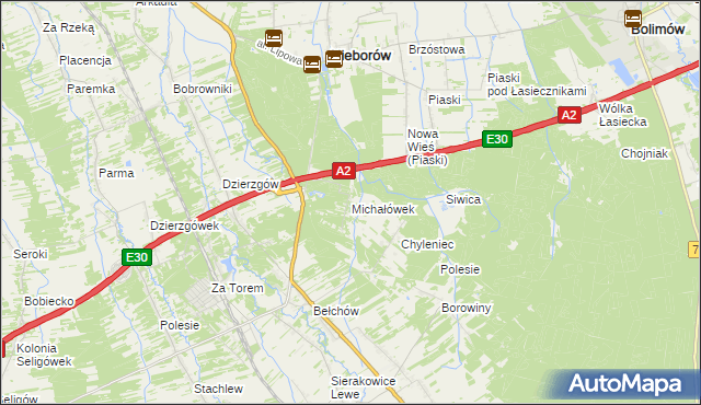 mapa Michałówek gmina Nieborów, Michałówek gmina Nieborów na mapie Targeo