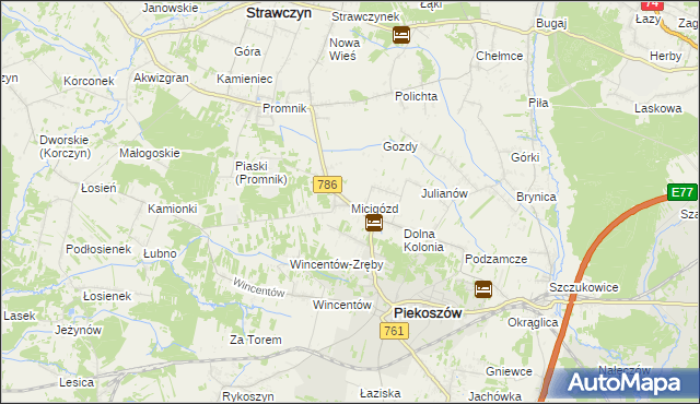 mapa Micigózd, Micigózd na mapie Targeo