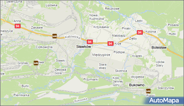 mapa Międzygórze gmina Bolesław, Międzygórze gmina Bolesław na mapie Targeo