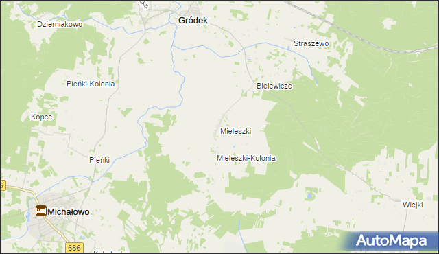 mapa Mieleszki, Mieleszki na mapie Targeo