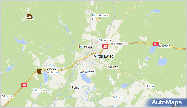 mapa Mirosławiec, Mirosławiec na mapie Targeo