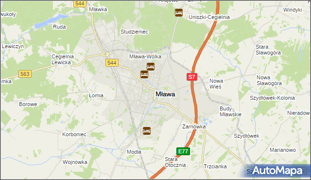 mapa Mława, Mława na mapie Targeo