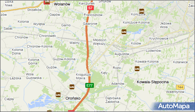 mapa Młodocin Mniejszy, Młodocin Mniejszy na mapie Targeo
