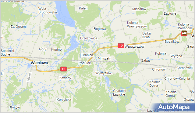 mapa Mniszek gmina Wolanów, Mniszek gmina Wolanów na mapie Targeo