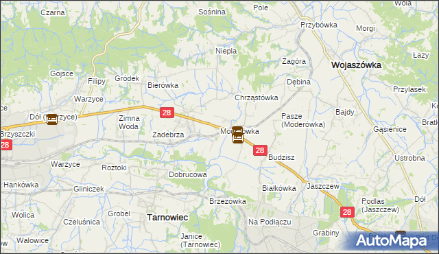 mapa Moderówka, Moderówka na mapie Targeo