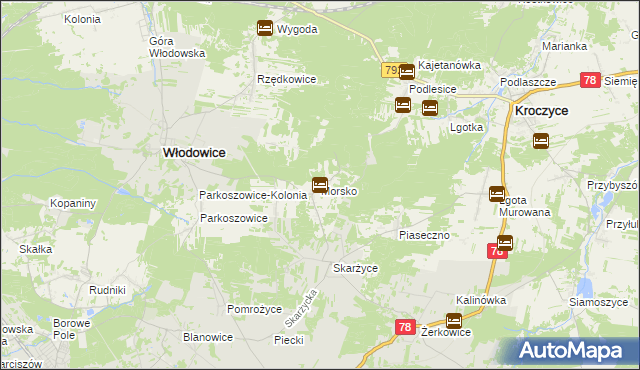 mapa Morsko gmina Włodowice, Morsko gmina Włodowice na mapie Targeo