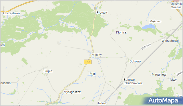 mapa Mosiny, Mosiny na mapie Targeo