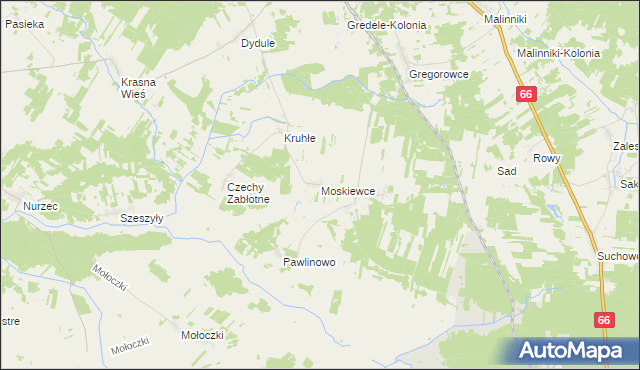 mapa Moskiewce, Moskiewce na mapie Targeo