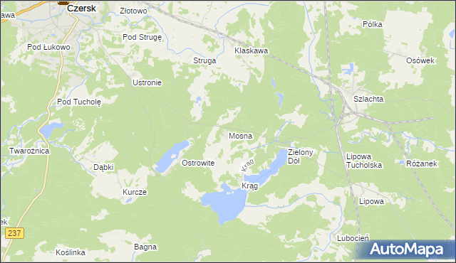 mapa Mosna, Mosna na mapie Targeo