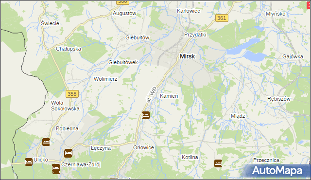 mapa Mroczkowice gmina Mirsk, Mroczkowice gmina Mirsk na mapie Targeo